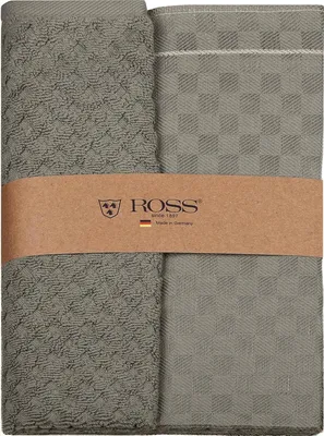 Produktbild von Ross 2er Pack Zwirn Halbleinen Geschirrtücher 908 1x Geschirrtuch 50x70 cm + 1x Küchenfrottiertuch 50x50 cm flanell