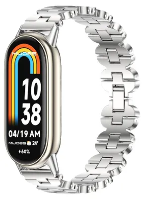 Produktbild von By Qubix Edelstahlarmband - Silber - passend für Xiaomi Smart Band 8 / 9 / 10
