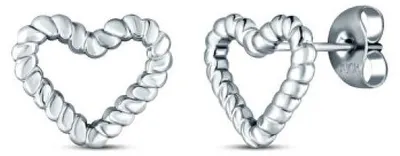 Immagine prodotto di Orecchini a forma di cuore in acciaio placcato argento di Arisca