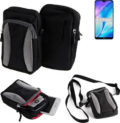 Produktbild von K-S-Trade Holster Schutz Hülle kompatibel mit Xiaomi Redmi 9A Handy Hülle Gürteltasche Umhängetasche mit Zusatzfach schwarz