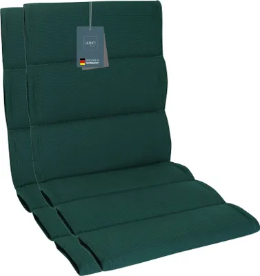 Produktbild von LILENO HOME Gartenstuhl Auflagen als [2er Set - Niedriglehner] in Petrol Sundance - bequeme Liegen als Sitzauflagen für Gartenmöbel - Stuhlkissen für Gartenstühle und Klappstühle