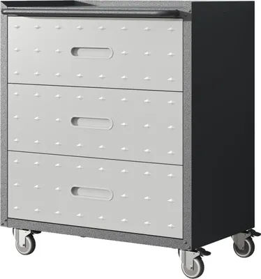 Produktbild von Werkzeugschrank Metall rollbar 3 XXL-Schubladen 75x42x88cm Werkstattwagen Schwarz/Grau 90kg Traglast Garage & Büro Schnellmontage
