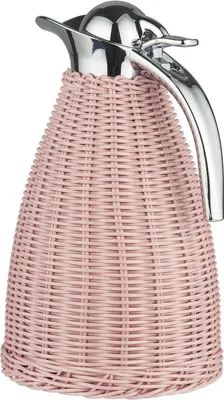 Produktbild von IB Laursen Thermoskanne Rosa Poly-Rattan Geflecht 1,5 Liter Isolierkanne