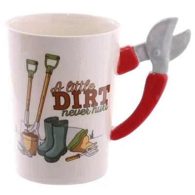 Produktbild von lustige Keramik Kaffeetasse GARTENSCHERE Henkel 350 ml