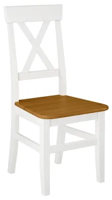 Produktbild von Küchenstuhl Massivholzstuhl Farbton Eiche und weiß Esszimmerstuhl Massivholz V-90.71-24W