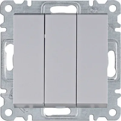 Produktbild von HAGER lumina Dreifach-Schalter 3-polig silber WL0072