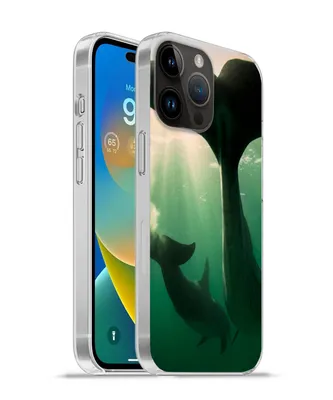 Produktbild von MuchoWow® Handyhülle Schutzhülle Hülle für Apple iPhone 14 Pro Max Delfin - Wasser - Blau Silikon Softcase Handy Hülle - Hardcover
