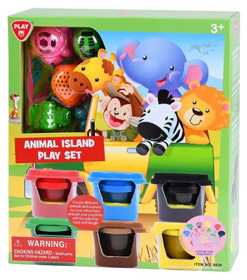 Immagine prodotto di Set di isole di animali giocattolo da modellare con 6 barattoli da modellare e accessori