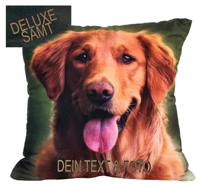 Image de Coussin photo personnalisé en velours premium - Impression recto verso avec votre propre photo (45 x 45 cm)