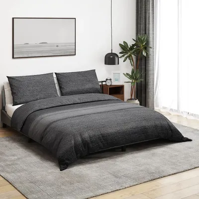 Produktbild von Design Bettwäsche-Set Dunkelgrau 200x200 cm Baumwolle, Bettwäschen 2024 Neu