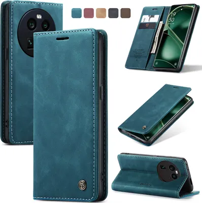 Image de Oppo Find X6 Case, RetroPolyuréthaneLeather Case with Stand Function for Oppo Find X6 Blue