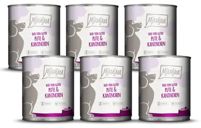 Productafbeelding van MjAMjAM natvoer voor honden, DUO van kip en konijn, 6 x 800 g, glutenvrij