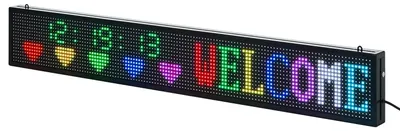 Zdjęcie produktu dla Tablica LED programowalna RGB 132x20cm cm Bluetooth tekst GIF reklama sklep