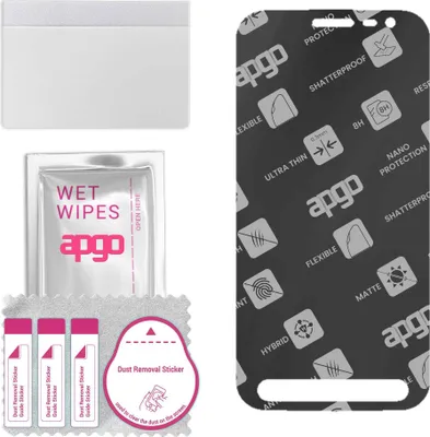 Produktbild von apgo Hybrid Schutzglas, Matt, kompatibel mit Samsung Galaxy Xcover 4, Flexible Nano Glass, toller Ersatz für Hartglas, kratzfester Displayschutzglas, Displayschutz, Full Glue