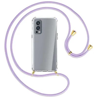 Produktbild von Handykette Backcover-Schutzhülle mit Band (Metall goldfarben) für OnePlus Nord 2 5G - violett
