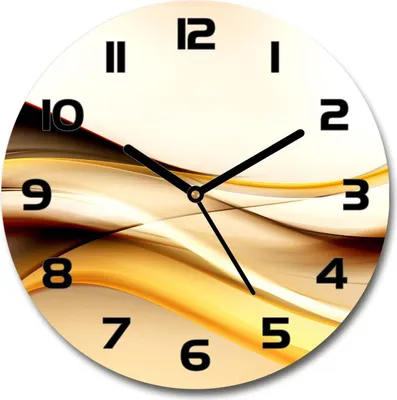 Produktbild von Wanduhr aus Glas 30fi Glasbild Glasuhr Gehärtetes Glas - schwarze-zeiger - Abstract waves