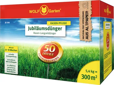Produktbild von Rasendünger Wolf-Garten Jubiläumsdünger 5,4 kg 300 m²