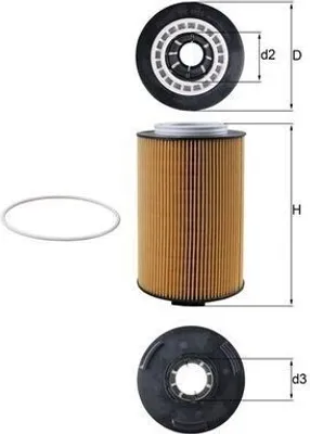Produktbild von Ölfilter MAHLE OX 1028D Filtereinsatz für MAN TGS II TGS TGM II TGX II TGX