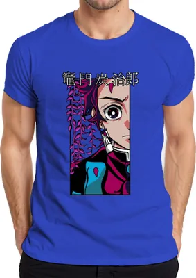 Produktbild von 竈門炭治郎 鬼滅の刃 Anime Manga Cosplay Fan Geschenk Herren T-Shirt, Blau, XXL