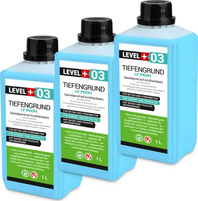 Produktbild von Tiefengrund LF Profi Grundierung 1:1 mit Wasser verdünnbar schnell trockend 3L LEVEL+ RM03