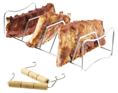Produktbild von bremermann Spare Ribs- und Bratenhalter, 2in1, aus Edelstahl mit Tragegriffen