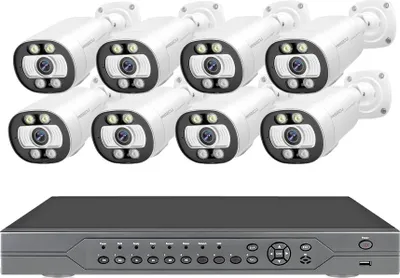 Image de Système de caméra CCTV, canal, résolution 5MP, reconnaissance faciale IA, 8CH NVR 6 caméras, Aucun