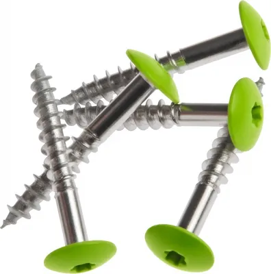 Produktbild von HPL- Schrauben, Fassadenschraube, Edelstahlschraube mit Kopflackierung | VIELE FARBEN | Faserzement, Holzpaneele, Alu Verbund (Lime Green (A37.0.8), 25 Stück)