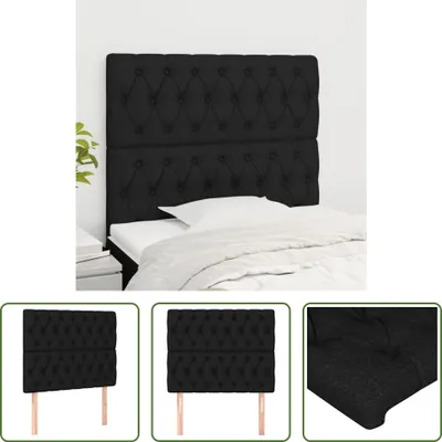 Produktbild von The Living Store Kopfteile 2 Stk. Schwarz 90x7x78/88 cm Stoff