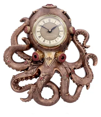 Produktbild von Steampunk Oktopus Wanduhr als Gothic Deko