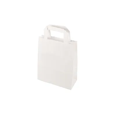 Produktbild von Papstar Papiertüten 22 x 18 x 10 cm weiß mit Tragegriff 8 x 50 Stück