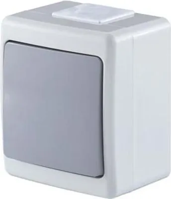 Produktbild von Aufputz Lichtschalter Schalter IP44 Farbe Grau 10A 230V serie BETA