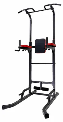 Image de Station de musculation Power Tower – Réglable en hauteur jusqu'à 228 cm – Poids maximal : 150 kg – Acier et PU