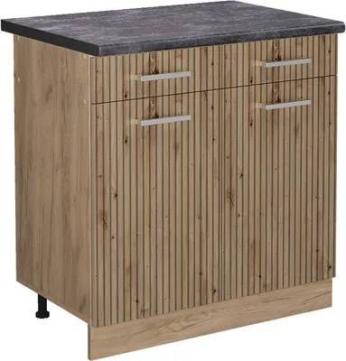 Produktbild von Küchenunterschrank Vicco R-Line Artisan-Eiche 80 cm , AP Anthrazit, Model 49124