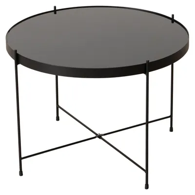 Image de Table basse en métal avec plateau en verre, SHERIN, 40 cm