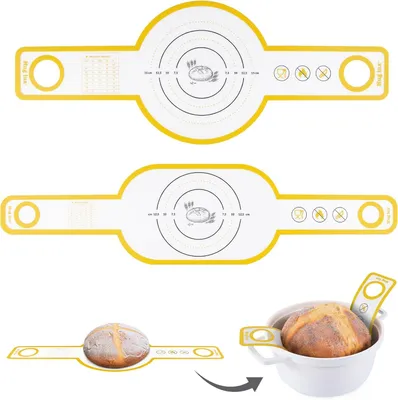 Immagine prodotto di Tappetino in silicone per teglie, composto da 2 pezzi, resistente al calore, 21 cm, adatto per pentole in ghisa e per la cottura del pane