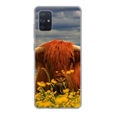 Produktbild von MuchoWow® Handyhülle Schutzhülle Hülle für Samsung Galaxy A71 Schottischer Highlander - Tiere - Blumen Silikon Softcase Handy Hülle - Kartenbesitzer