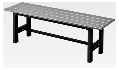 Produktbild von Wetterfeste Gartenbank, 2-Sitzer bis 300 kg belastbar, Allwetter-Parkbank aus HDPE, Terrassenbank ohne Rückenlehne für Garten, Park, Balkon, 120 x 36 x 40,5 cm (Grau)