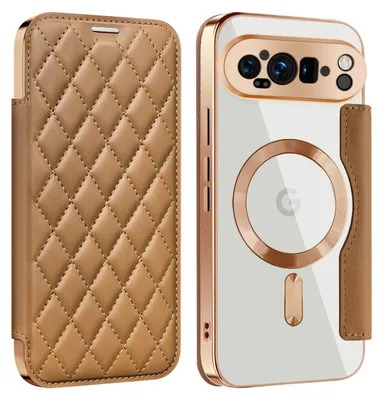 Obrázek produktu pro Pro Google Pixel 9 Pro XL 360° Full Body Magsafe RFID Anti Data Theft Art Kožené pouzdro Brown
