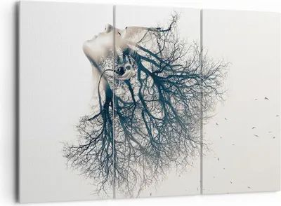 Produktbild von Bild auf Leinwand - Leinwandbild - 3 Teile - Mädchen Baum Grafik - 165x110cm - Wand Bild - Wanddeko - Wandbilder - Leinwanddruck - Bilder - Wanddekoration - Leinwand bilder - Wandbild - CE165x110-4354