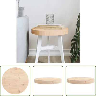 Produktbild von The Living Store Tischplatte Rund Ø30x3 cm Massivholz Kiefer