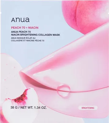 Zdjęcie produktu dla ANUA Peach 70 Niacin Brightening Collagen Mask 38 g - żelowa maska rozjaśniająca
