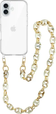 Produktbild von Marble Creme Transparant Cord Hülle - Long Cord  - Kompatibel mit iPhone 17