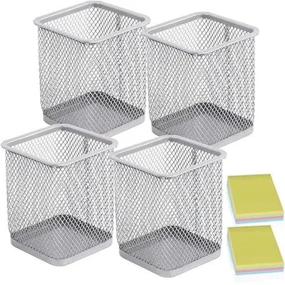 Zdjęcie produktu dla Uchwyt na długopisy metalowy organizer biurkowy zestaw 4 szt.