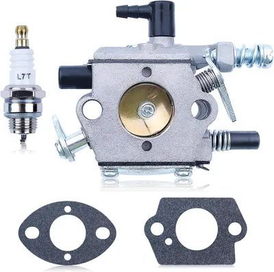 Imagen del producto de Carburadores para motosierras de 45cc, 52cc y 58cc, que incluyen bujía, pieza de repuesto para modelos 4500, 5200 y 5800