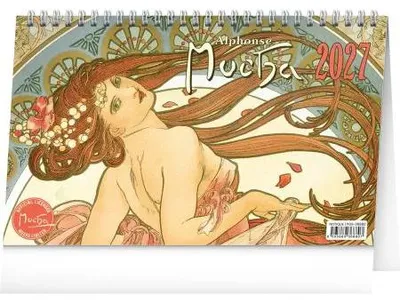 Imagen del producto de NOTIQUE: Calendario de escritorio Alfons Mucha 2027, 23,1 x 14,5 cm