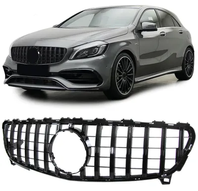 Immagine prodotto di Griglia sportiva nera lucida per Mercedes-Benz Classe A W176 (restyling) dal 2015 al 2018