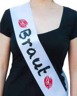 Produktbild von Oblique Unique Schärpe Braut JGA Junggesellinnenabschied Hen Party Bride to be weiss