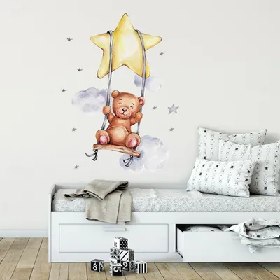 Obrázek produktu pro Nálepky na zeď do dětského pokoje – medvídek – Sipo