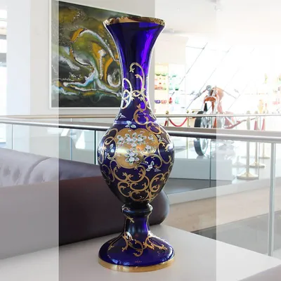 Produktbild von Bodenvase Art Queen 90,5 cm, Glas blau