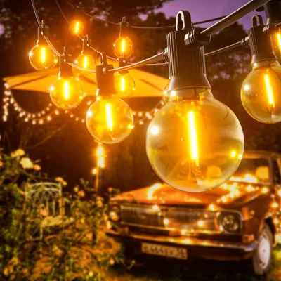 LED-Lichterkette 15 m, IP65, 25+2 G40-Lampen, warmweiß, unzerbrechlich